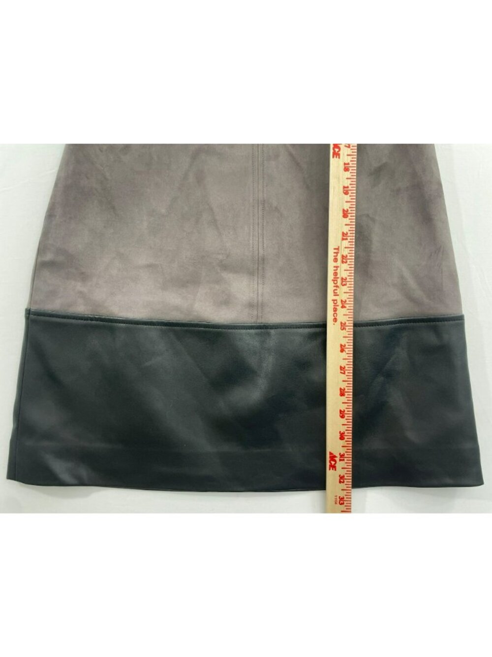 Milly Eve Suede & Leather Combo Vegan Shift Dress Charcoal/Blk Sz 4 MSRP$495 NEW - Picture 6 of 12